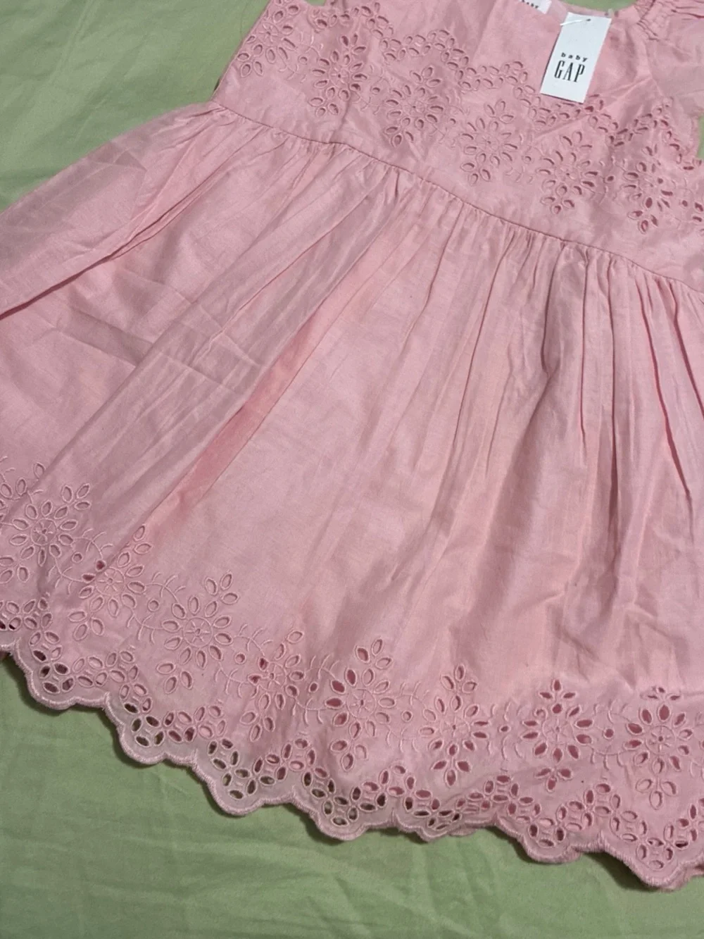 Brand New GAP Pink Eyelet Sundress with Flutter Sleeves